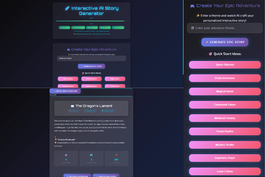 Preview of AI Story Generator