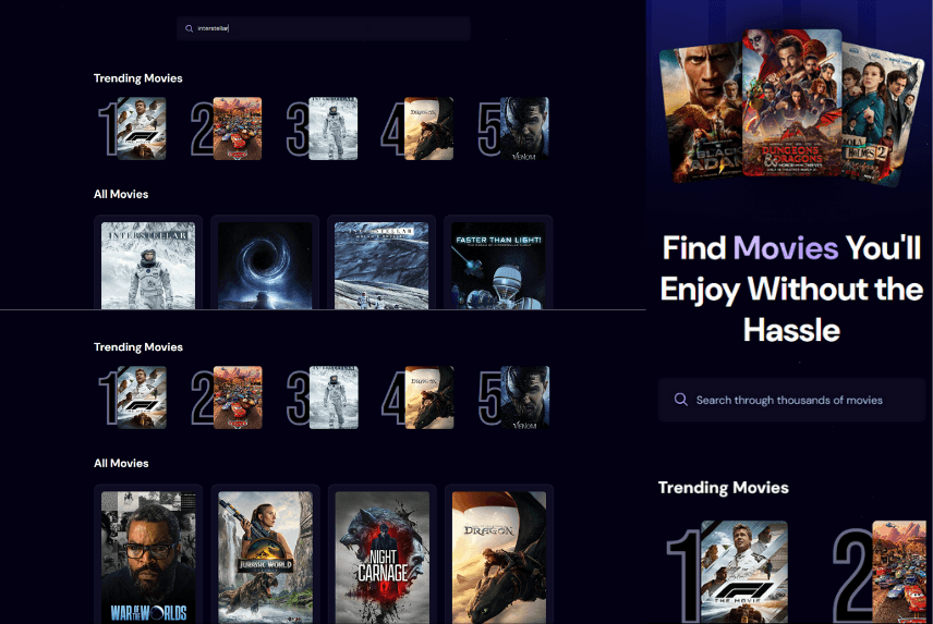 Preview of Movie Search App