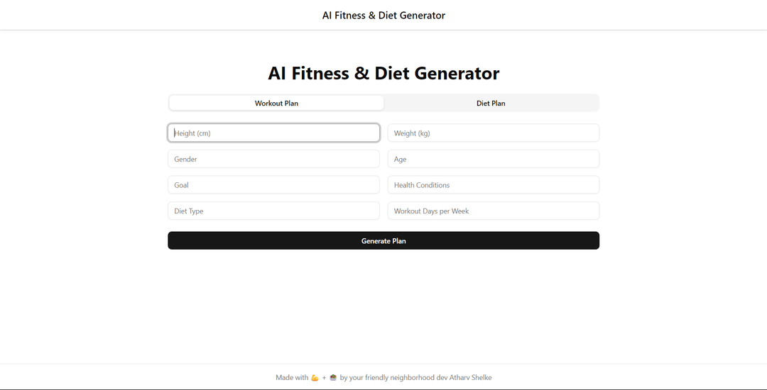 Preview of Ai Fitness App