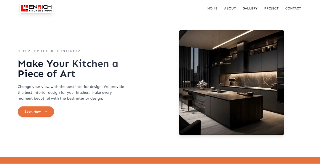 Preview of Enrich Kitchen (Multi-Page Frontend Website)