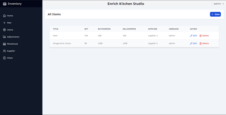 Preview of Inventory Management Portal